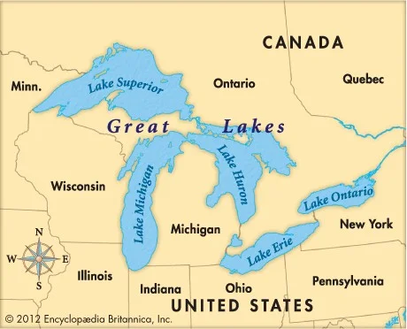 Great Lakes of North America - Location and Geography